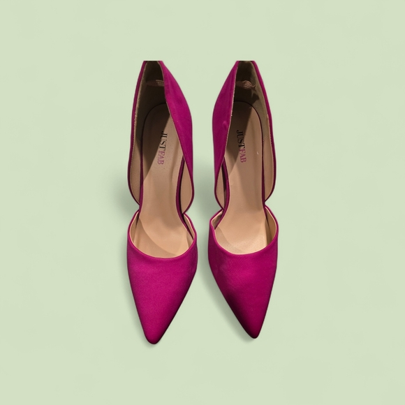 JustFab Women's Fuchsia Pointed Toe Heels - Picture 2 of 3